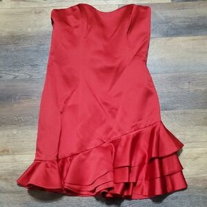 Alfred Angelo For Disney Collection Red Asymmetrical Ruffled Cocktail Dress